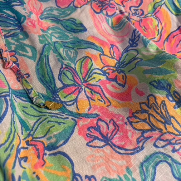 Lilly Pulitzer Aiden Surf Gypsea Pull-On Linen‎ Drawstring Pants Size S - Picture 12 of 14